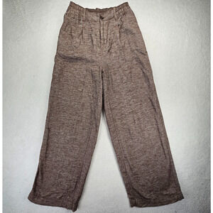 Aerie Anytime High Waisted Trousers Womens S Brown Wide Leg Zip Stretch New